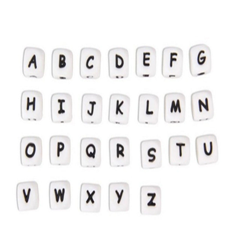 Wholesale 12MM 10PCS Food Grade Alphabet Number Silicone Beads